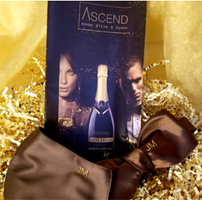 Live Event Embroidery - Ascend Bellevue Steak House New Years Eve Party. Monogramming face masks and bowties.  