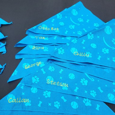 Live Event Embroidery - Embroidering Dog Bandanas during Employee EDV Appreciation Event in Amazon's Seattle HQ