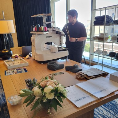Live event embroidery - Amazon Event in Four Seasons Seattle.